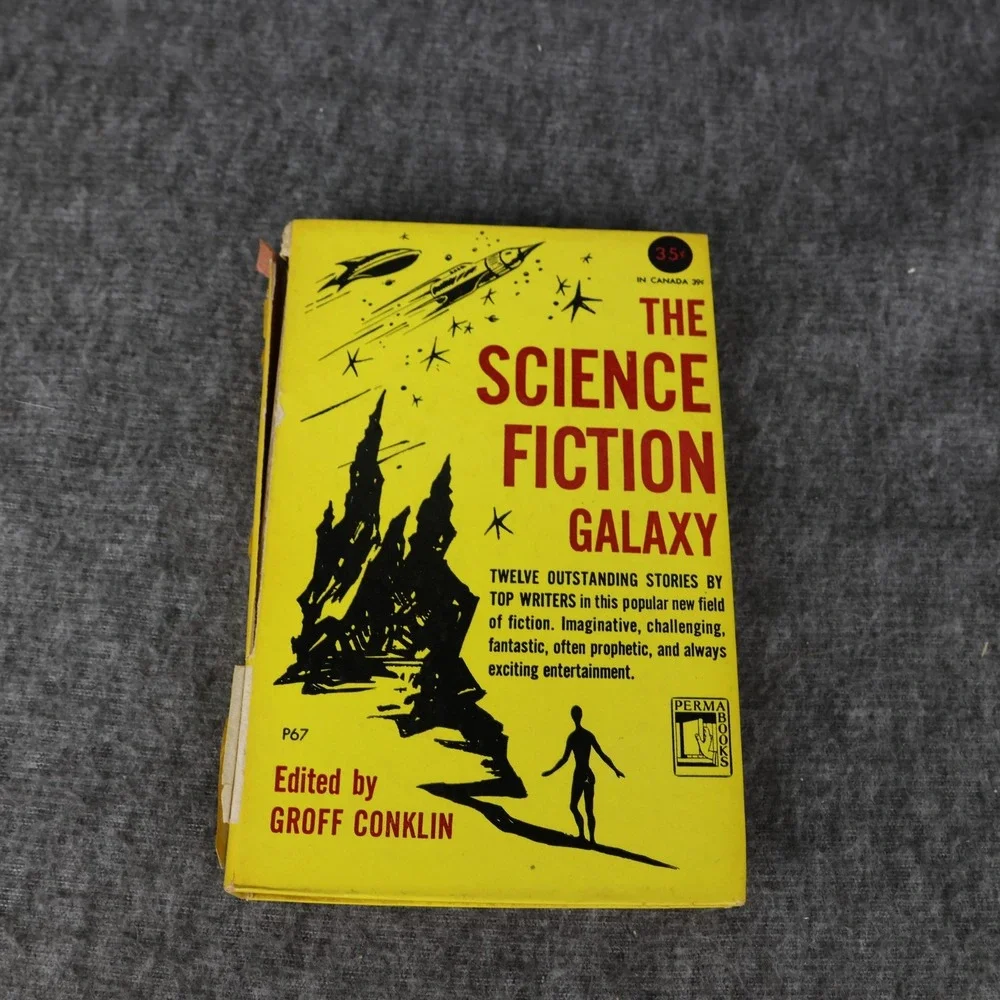 Vintage 1950 The Science Fiction Galaxy Groff Conklin Yellow HC Permabooks USA